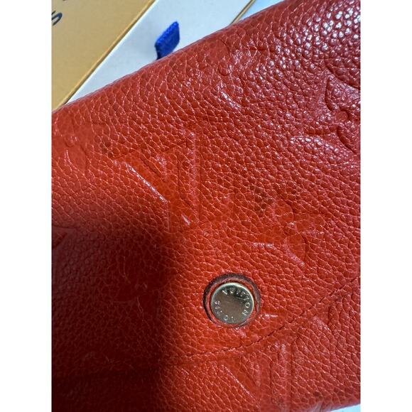 Auth. Louis Vuitton Monogram Red Empreinte Curieuse Long Wallet Box Dust Bag - Picture 13 of 16